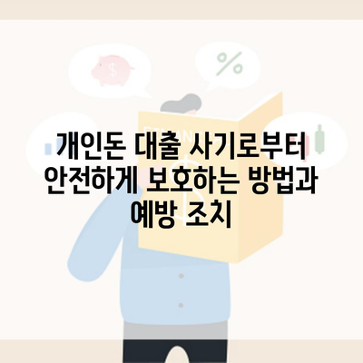 개인돈 대출 사기로부터 안전하게 보호하는 방법과 예방 조치