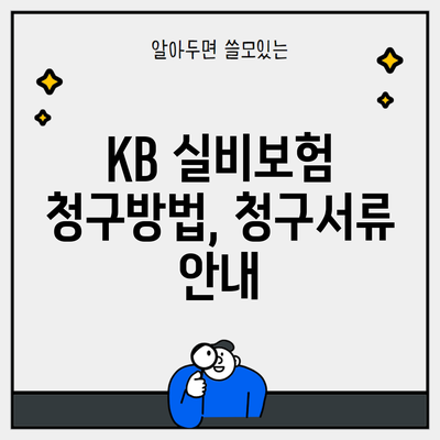 KB 실비보험 청구방법, 청구서류 안내