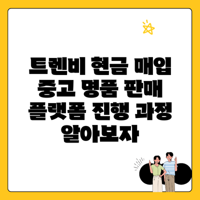 트렌비 현금 매입 중고 명품 판매 플랫폼 진행 과정 알아보자