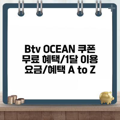 Btv OCEAN 쿠폰 무료 혜택/1달 이용 요금/혜택 A to Z