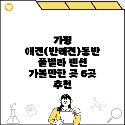 가평 애견(반려견)동반 풀빌라 펜션 가볼만한 곳 6곳 추천