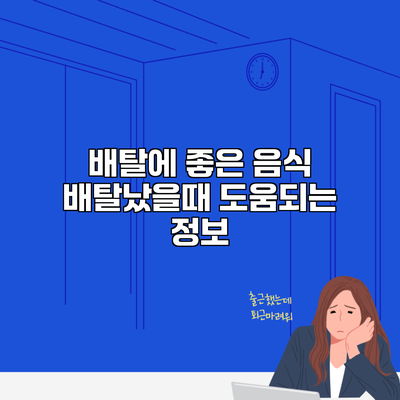 배탈에 좋은 음식 배탈났을때 도움되는 정보