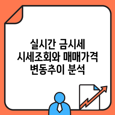 실시간 금시세 시세조회와 매매가격 변동추이 분석