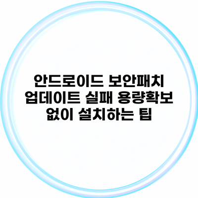 안드로이드 보안패치 업데이트 실패 용량확보 없이 설치하는 팁