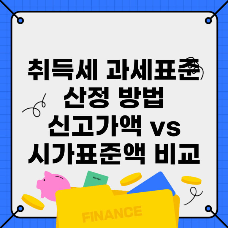 취득세 과세표준 산정 방법 | 신고가액 vs 시가표준액 비교