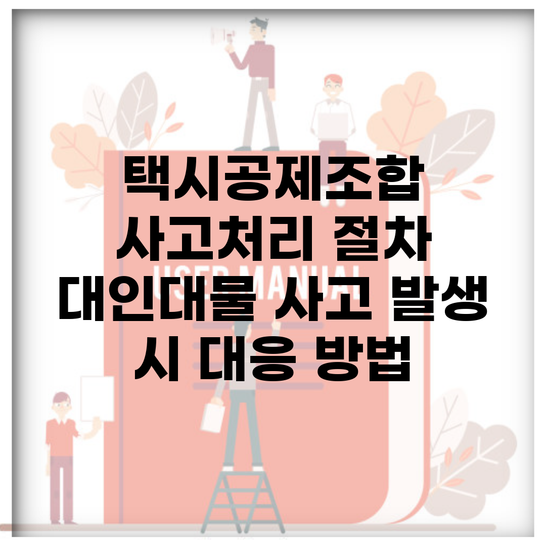 택시공제조합 사고처리 절차 | 대인대물 사고 발생 시 대응 방법