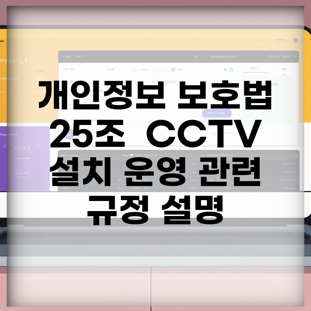 개인정보 보호법 25조 | CCTV 설치 운영 관련 규정 설명