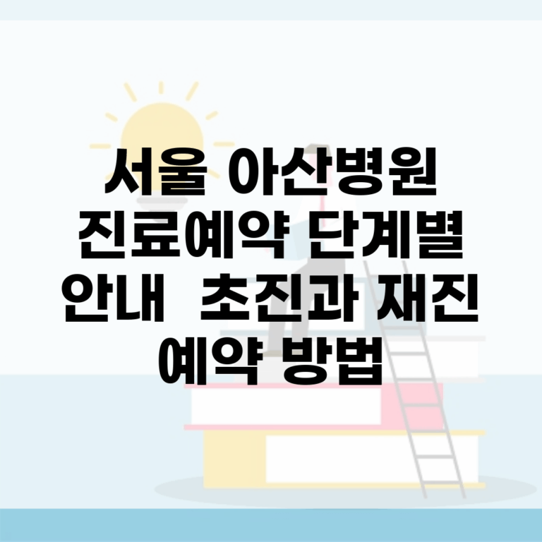 서울 아산병원 진료예약 단계별 안내 | 초진과 재진 예약 방법