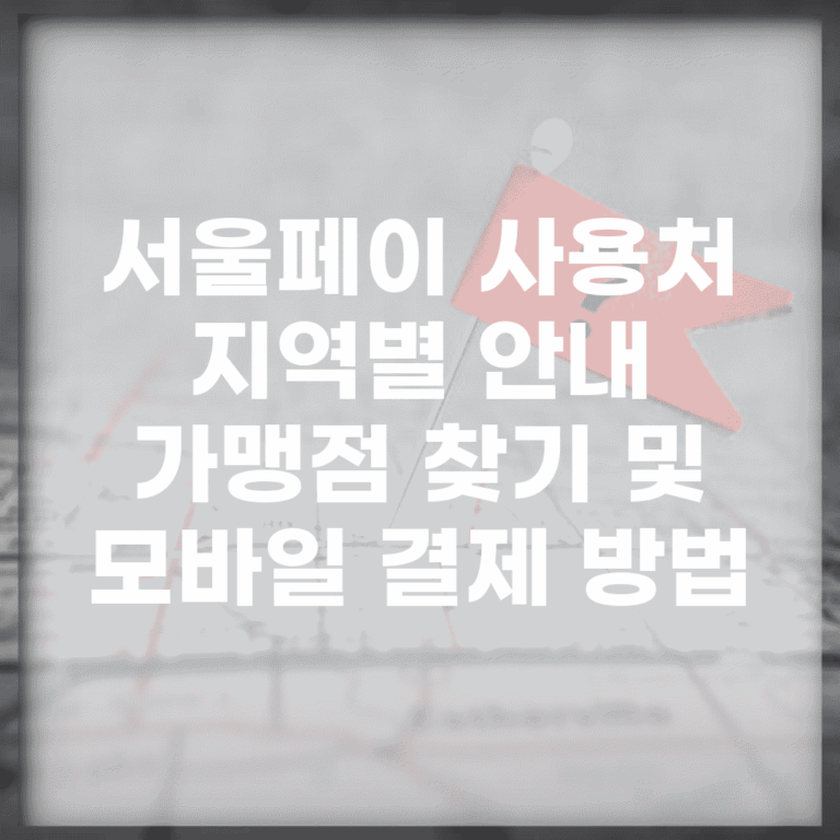 서울페이 사용처 지역별 안내 | 가맹점 찾기 및 모바일 결제 방법