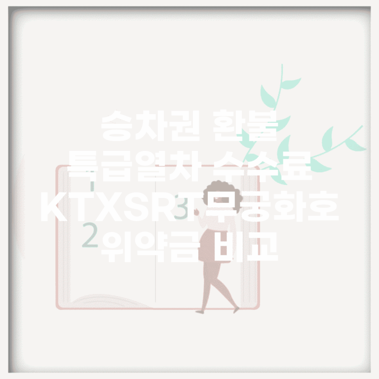 승차권 환불 특급열차 수수료 | KTX/SRT/무궁화호 위약금 비교