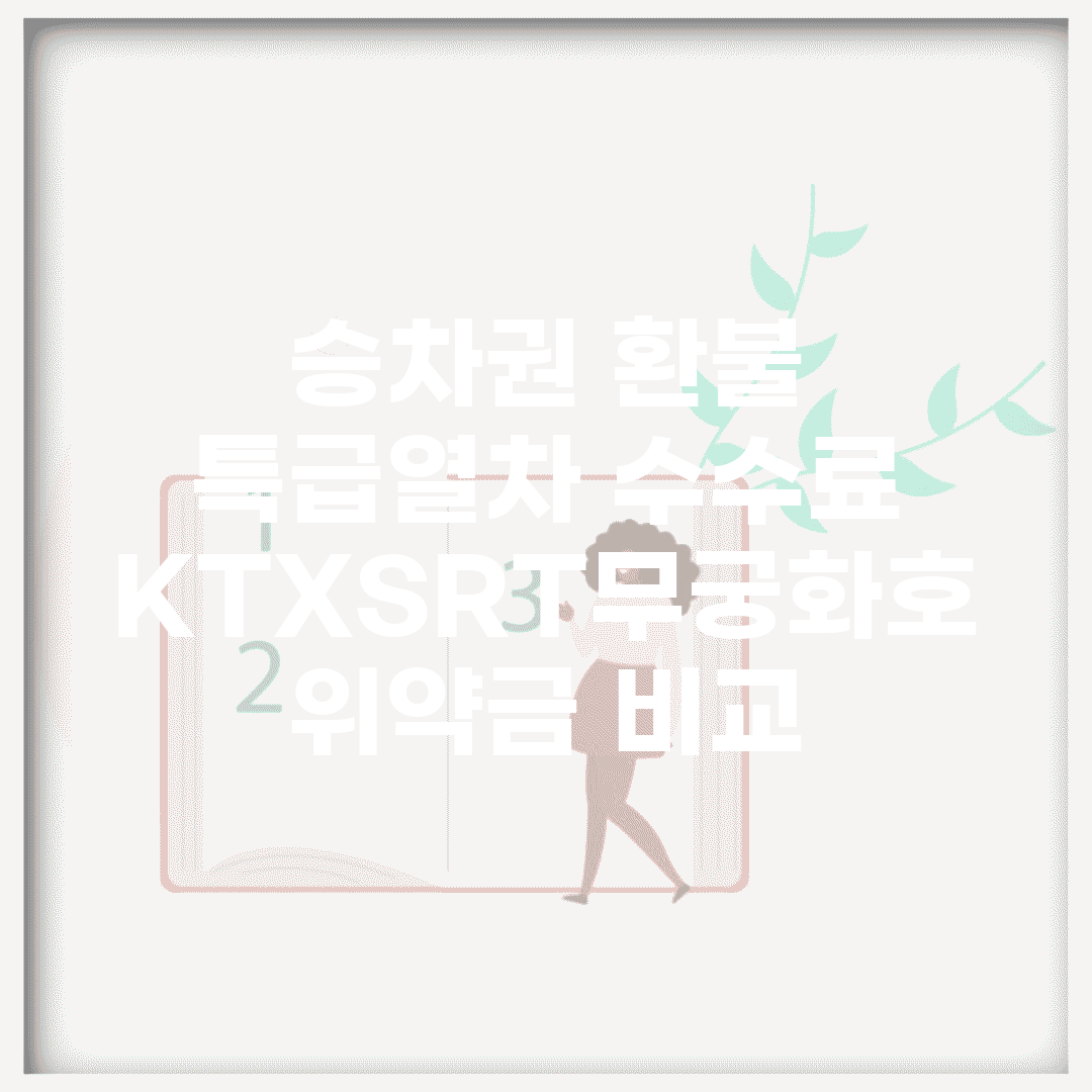 승차권 환불 특급열차 수수료 | KTX/SRT/무궁화호 위약금 비교