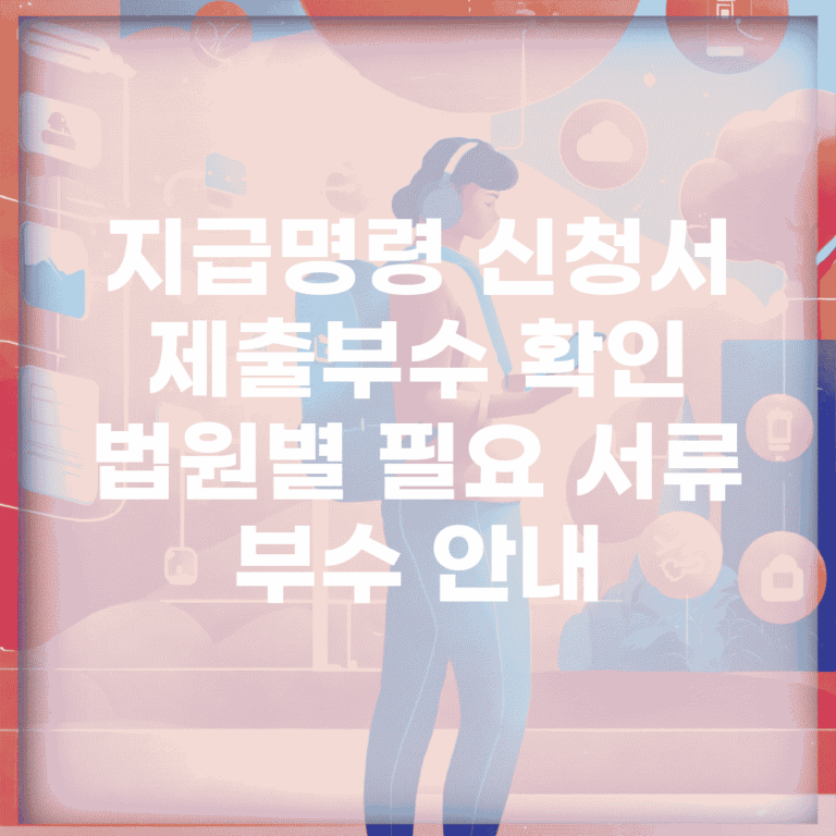 지급명령 신청서 제출부수 확인 | 법원별 필요 서류 부수 안내