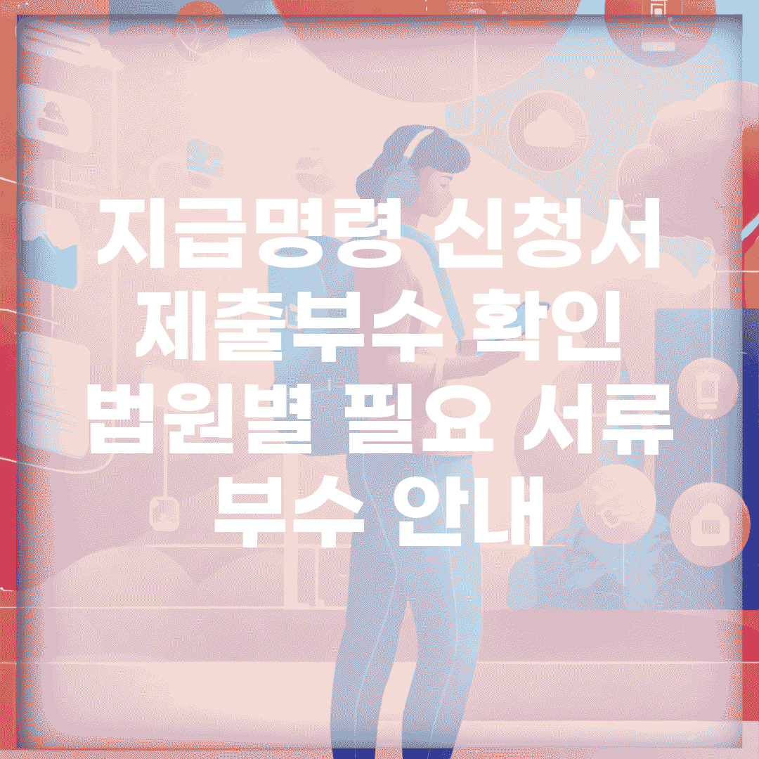 지급명령 신청서 제출부수 확인 | 법원별 필요 서류 부수 안내