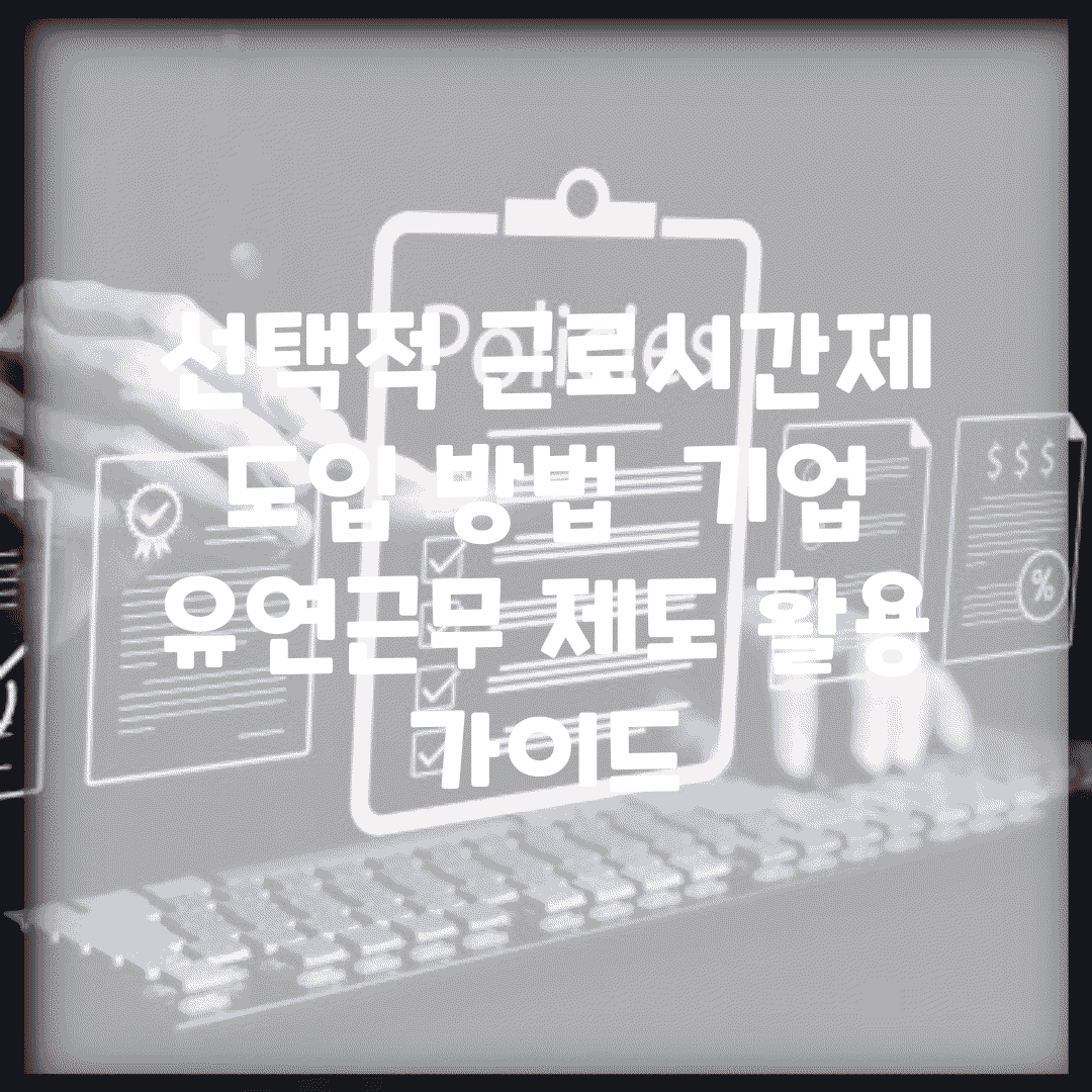 선택적 근로시간제 도입 방법 | 기업 유연근무 제도 활용 가이드