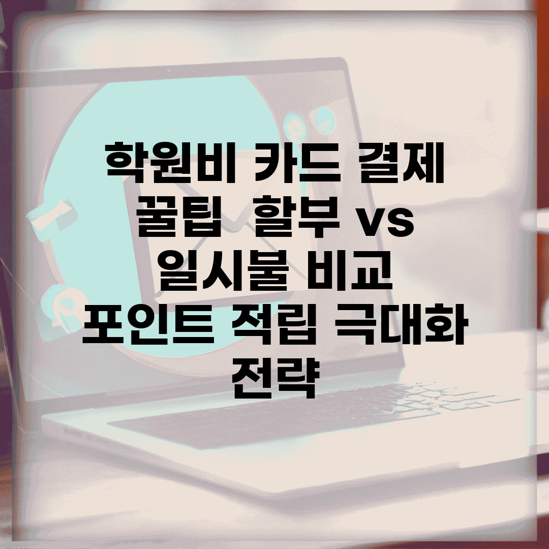 학원비 카드 결제 꿀팁 | 할부 vs 일시불 비교 | 포인트 적립 극대화 전략