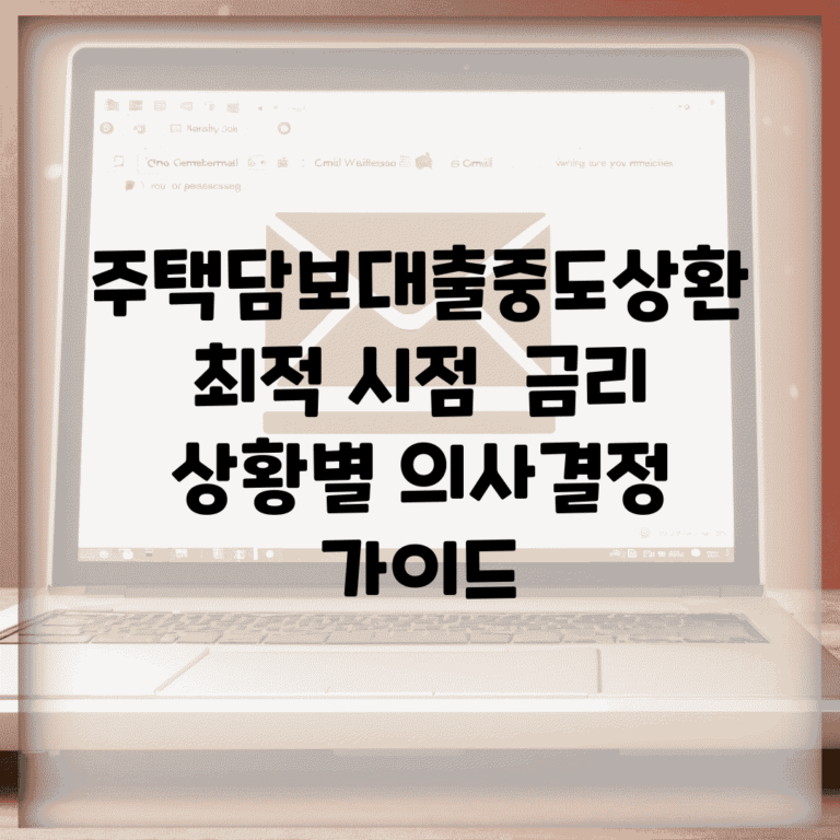 주택담보대출중도상환 최적 시점 | 금리 상황별 의사결정 가이드