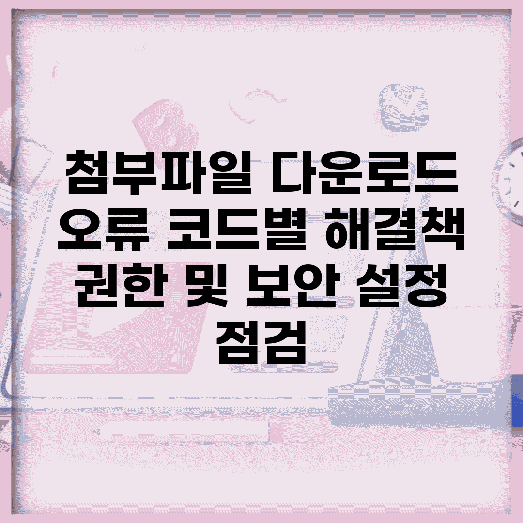 첨부파일 다운로드 오류 코드별 해결책 | 권한 및 보안 설정 점검