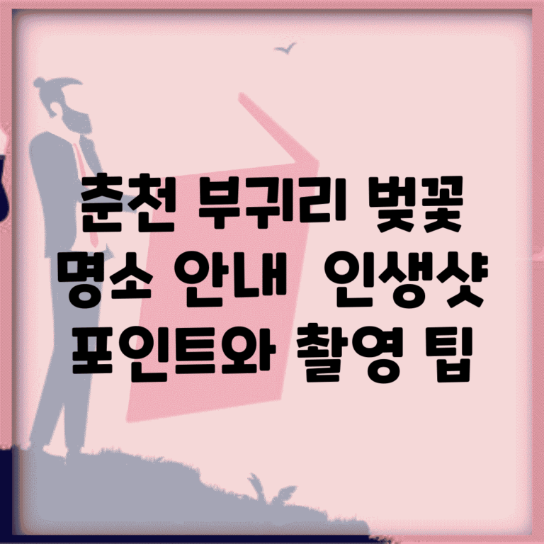 춘천 부귀리 벚꽃 명소 안내 | 인생샷 포인트와 촬영 팁