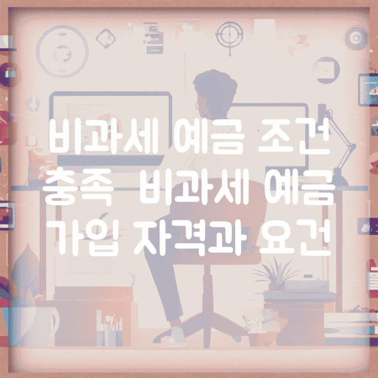 비과세 예금 조건 충족 | 비과세 예금 가입 자격과 요건
