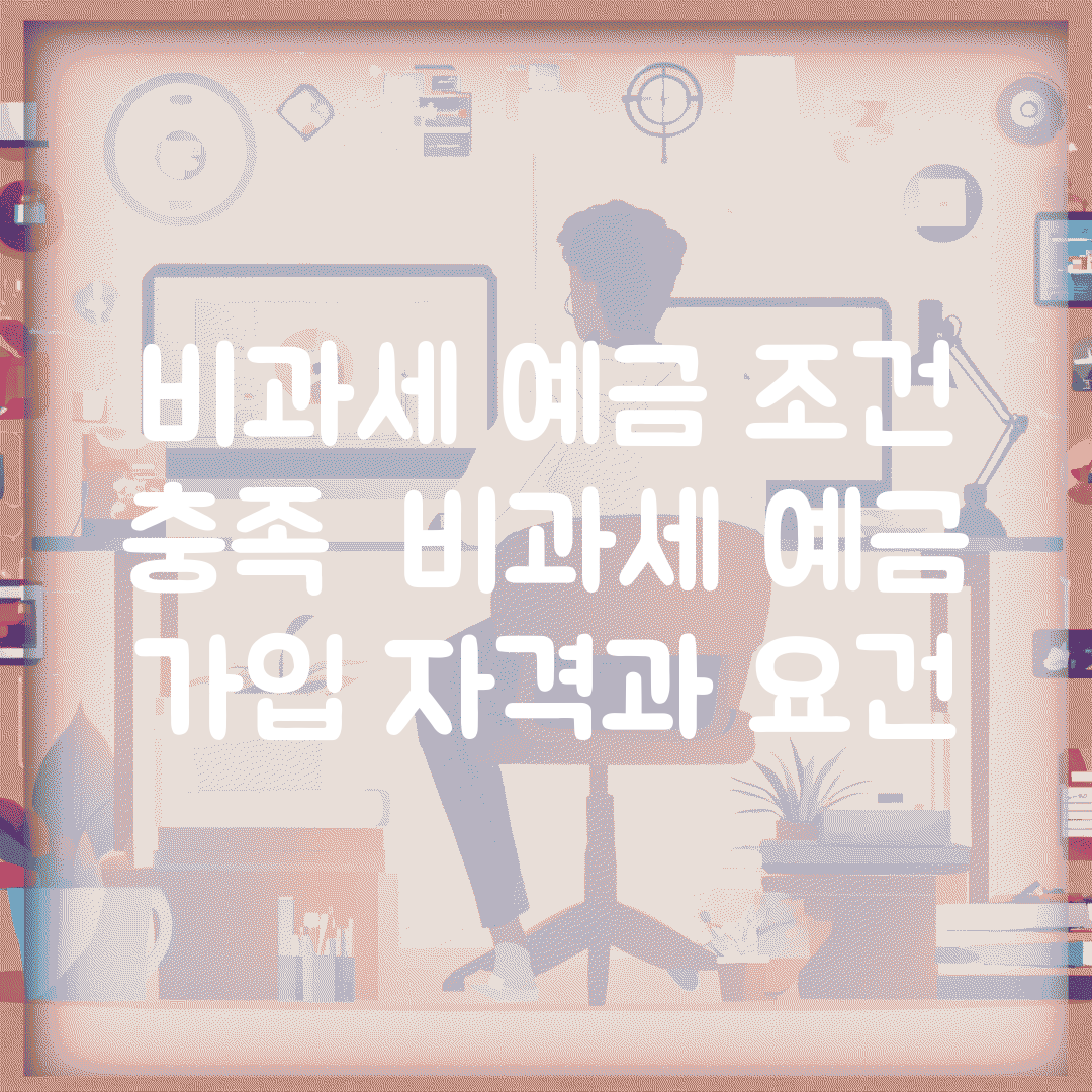 비과세 예금 조건 충족 | 비과세 예금 가입 자격과 요건