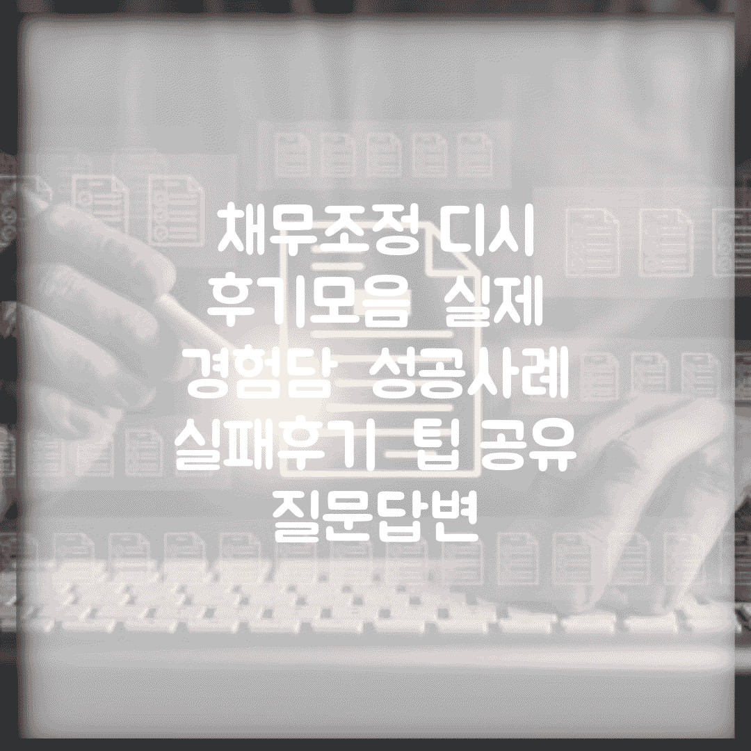 채무조정 디시 후기모음 | 실제 경험담 | 성공사례 | 실패후기 | 팁 공유 | 질문답변