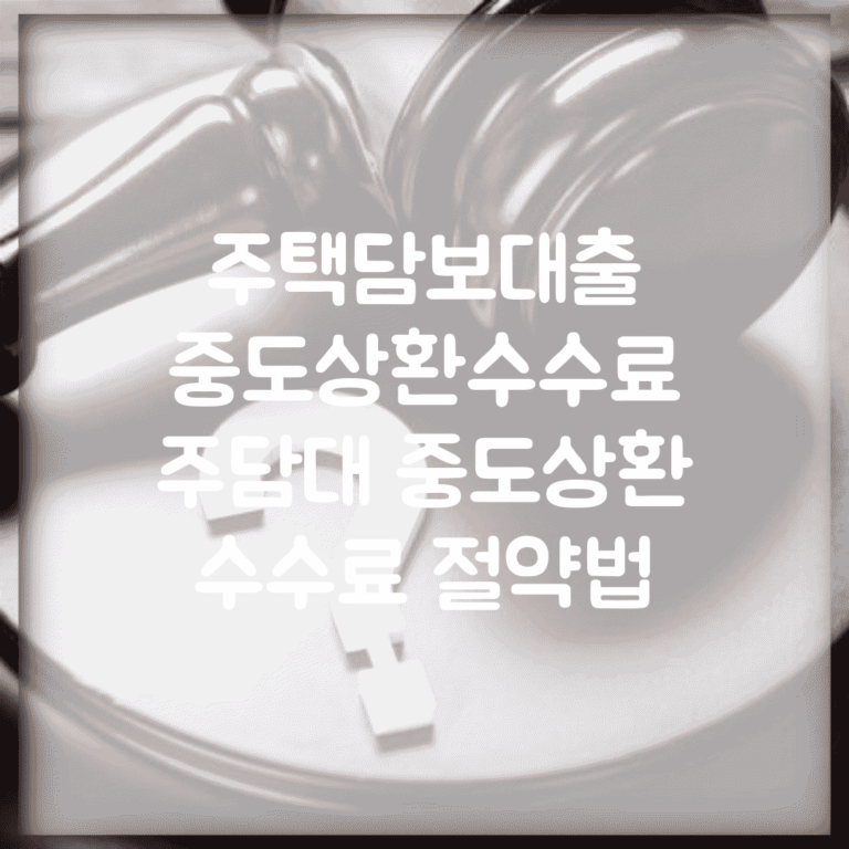 주택담보대출 중도상환수수료 | 주담대 중도상환 수수료 절약법