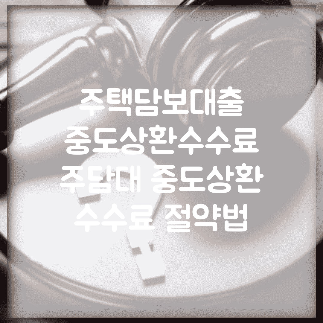 주택담보대출 중도상환수수료 | 주담대 중도상환 수수료 절약법