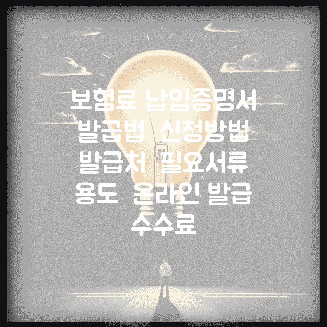 보험료 납입증명서 발급법 | 신청방법 | 발급처 | 필요서류 | 용도 | 온라인 발급 | 수수료