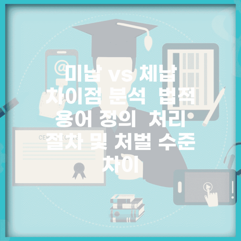 미납 vs 체납 차이점 분석 | 법적 용어 정의 | 처리 절차 및 처벌 수준 차이