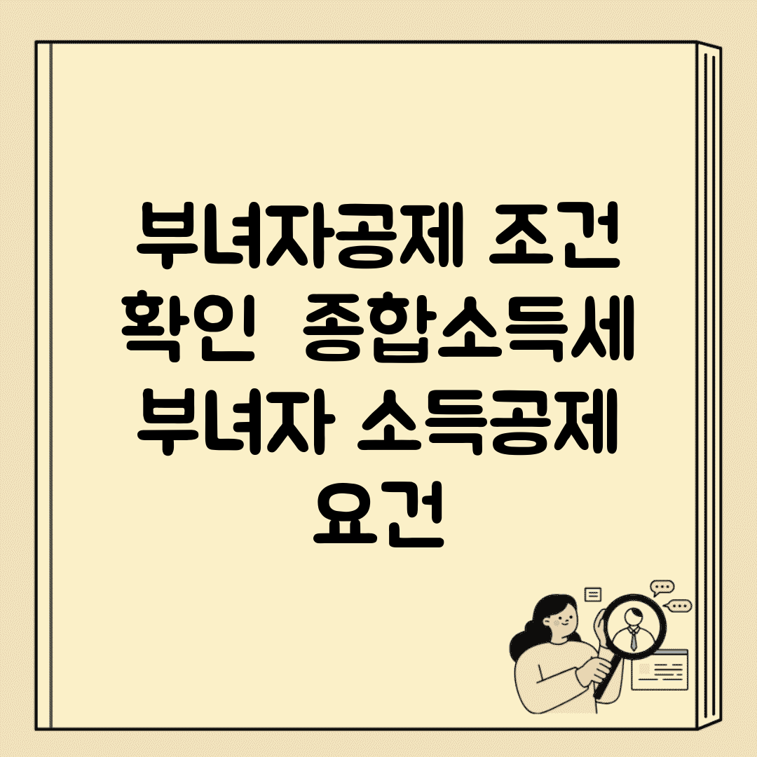 부녀자공제 조건 확인 | 종합소득세 부녀자 소득공제 요건