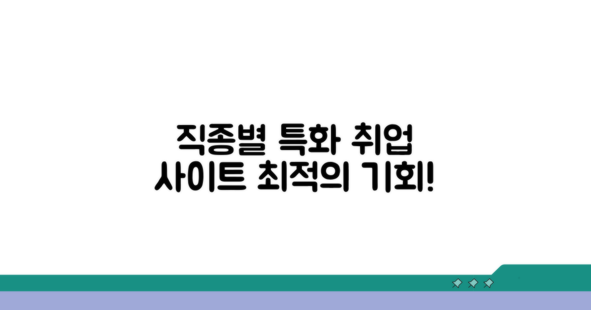 직종별 특화 구인구직 사이트