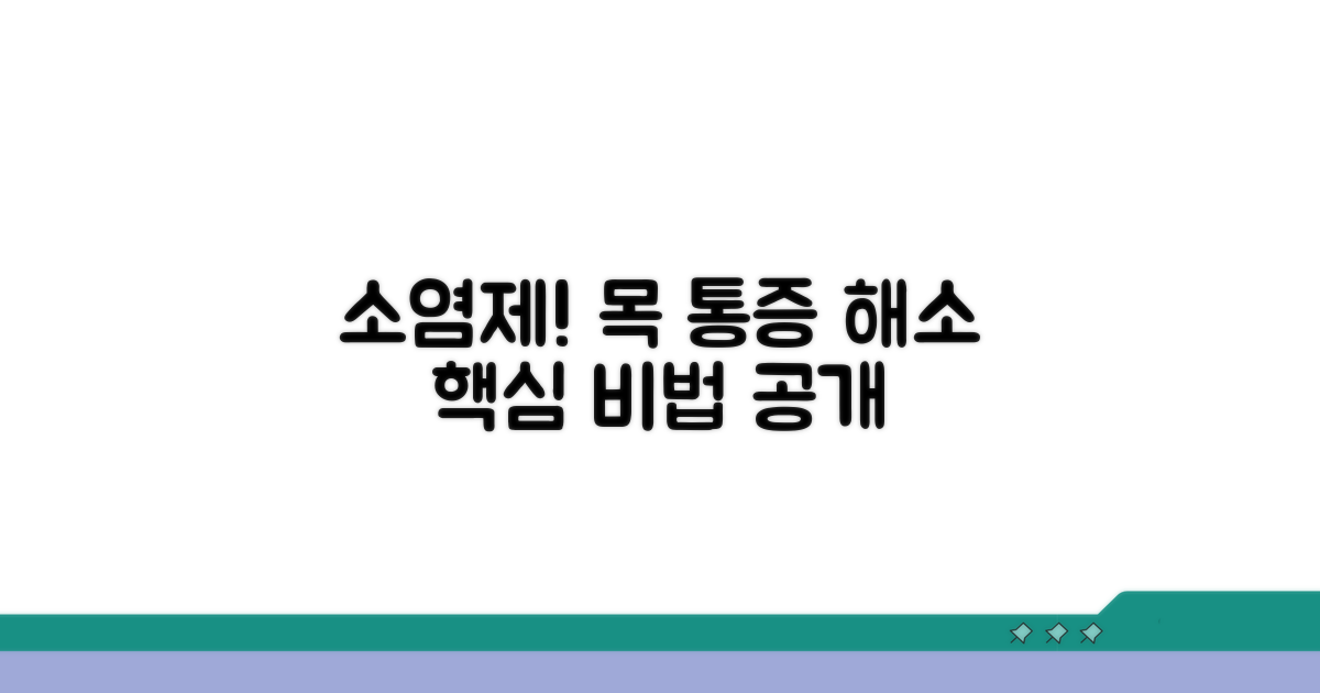 소염제, 목 통증 완화 핵심 열쇠