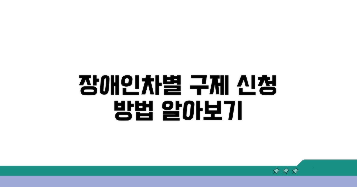 장애인 차별 구제 신청 방법