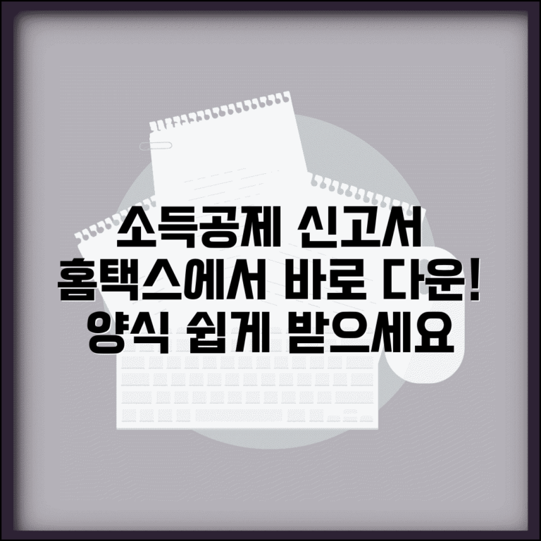 소득공제 신고서 다운로드 | 국세청 홈택스에서 소득공제 신고서 양식 받기