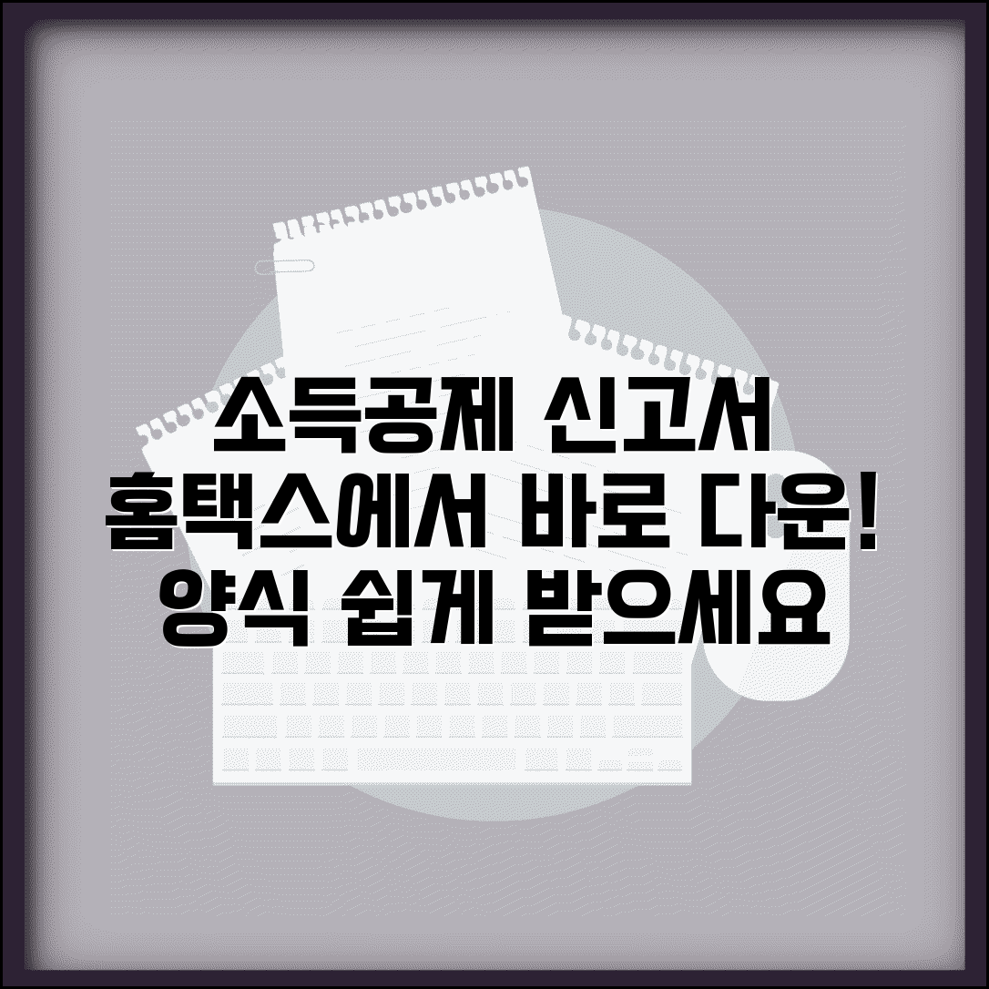 소득공제 신고서 다운로드 | 국세청 홈택스에서 소득공제 신고서 양식 받기