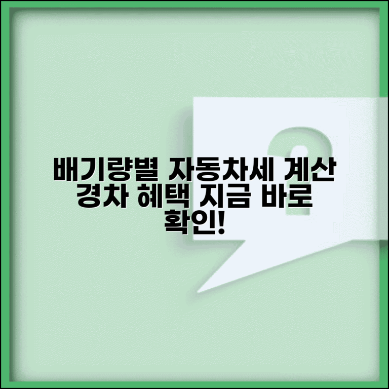 자동차세 계산 배기량 기준 | 승용차 배기량별 자동차세 계산과 경차 감면 혜택