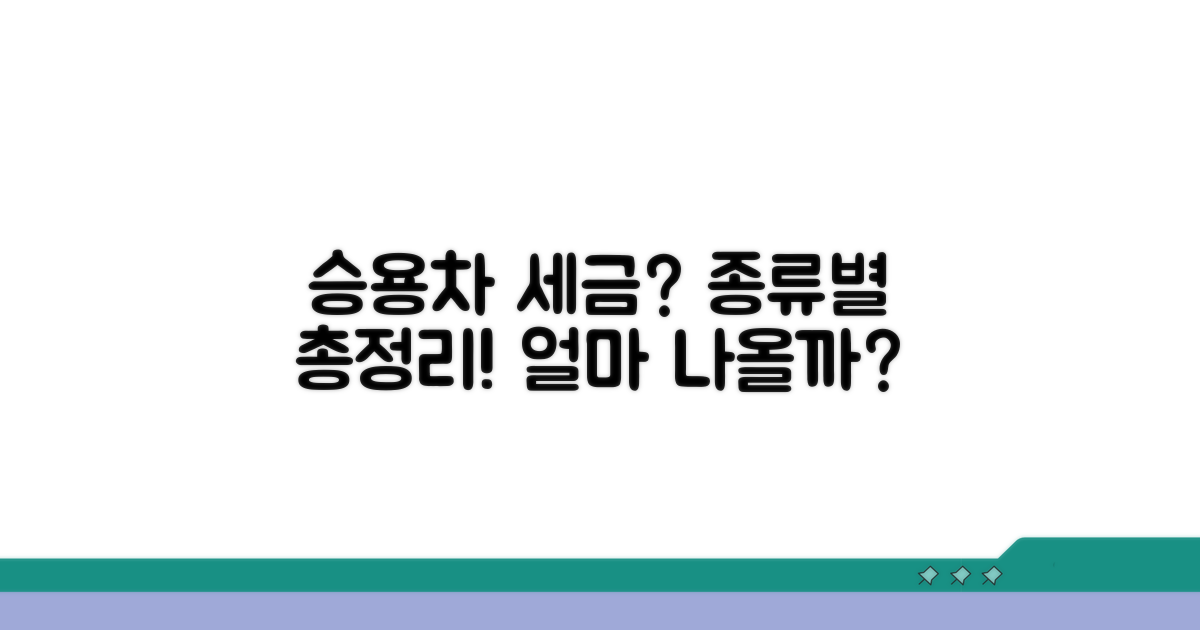 승용차 종류별 세금 계산, 얼마나 나올까?