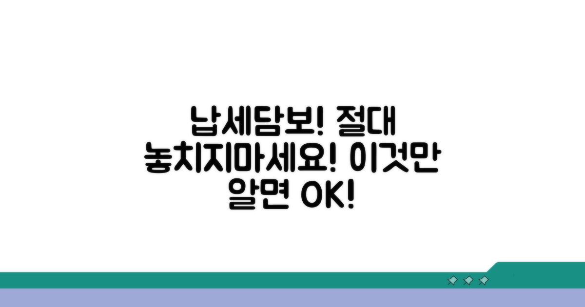 납세담보 제공 시 주의사항