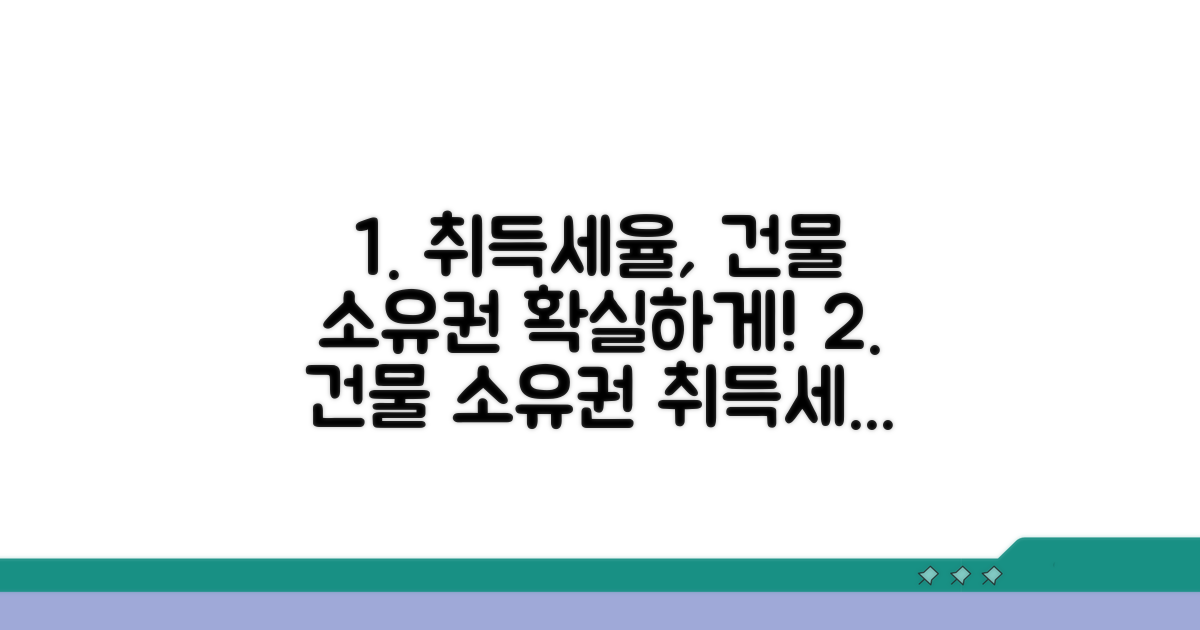 건물 소유권 보존 시 취득세율 상세