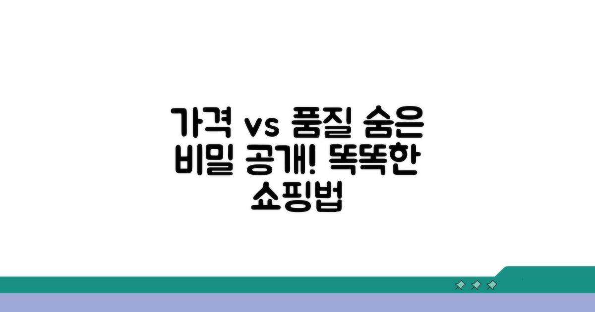 가격과 품질, 꼭 확인해야 할 사항