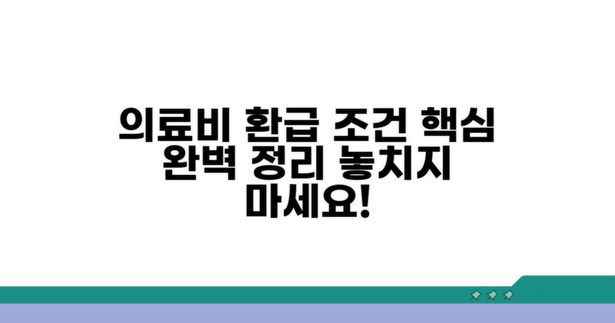의료비 환급 조건 완벽 정리