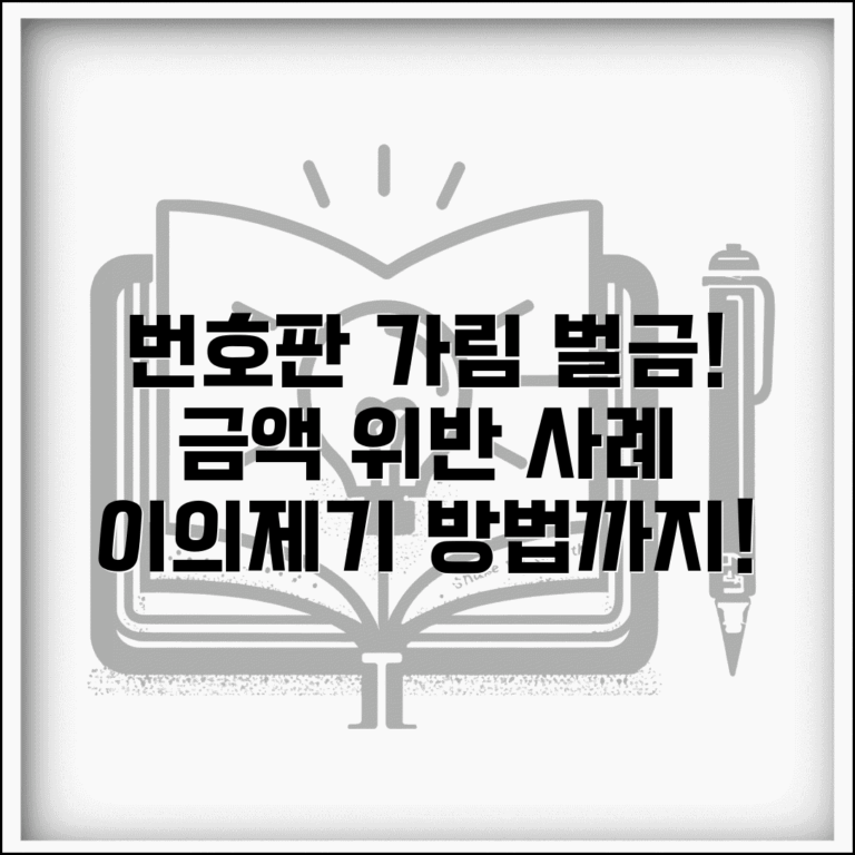 번호판 가림 과태료 금액 | 위반 사례 및 이의제기 방법