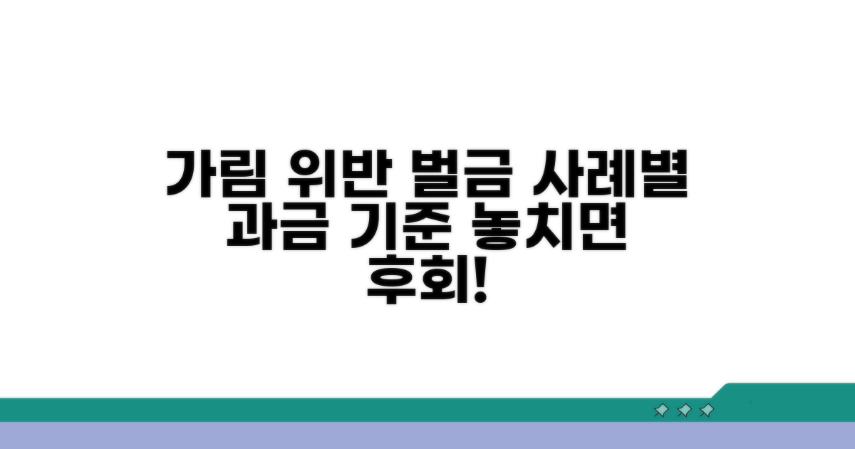 가림 과태료 위반 사례별 과금 기준