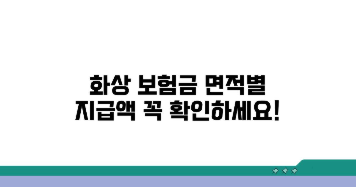 화상 진단비 특약, 면적별 보험금 확인