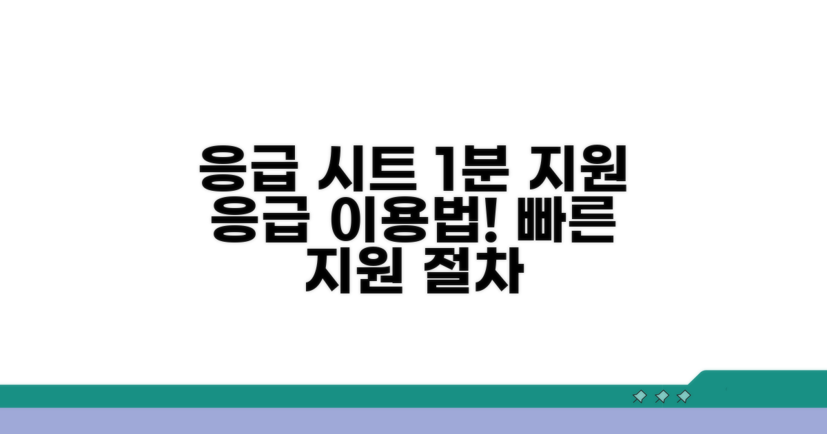 응급의료 이용 시 지원 절차 안내