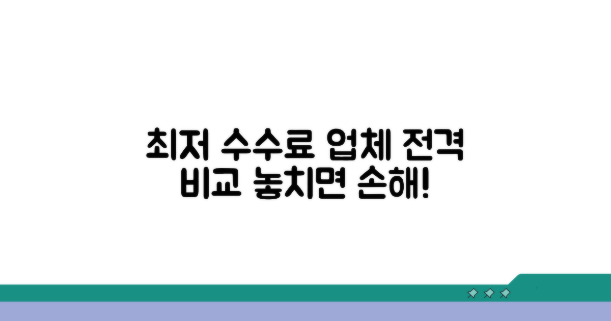 최저 수수료 업체 비교 분석