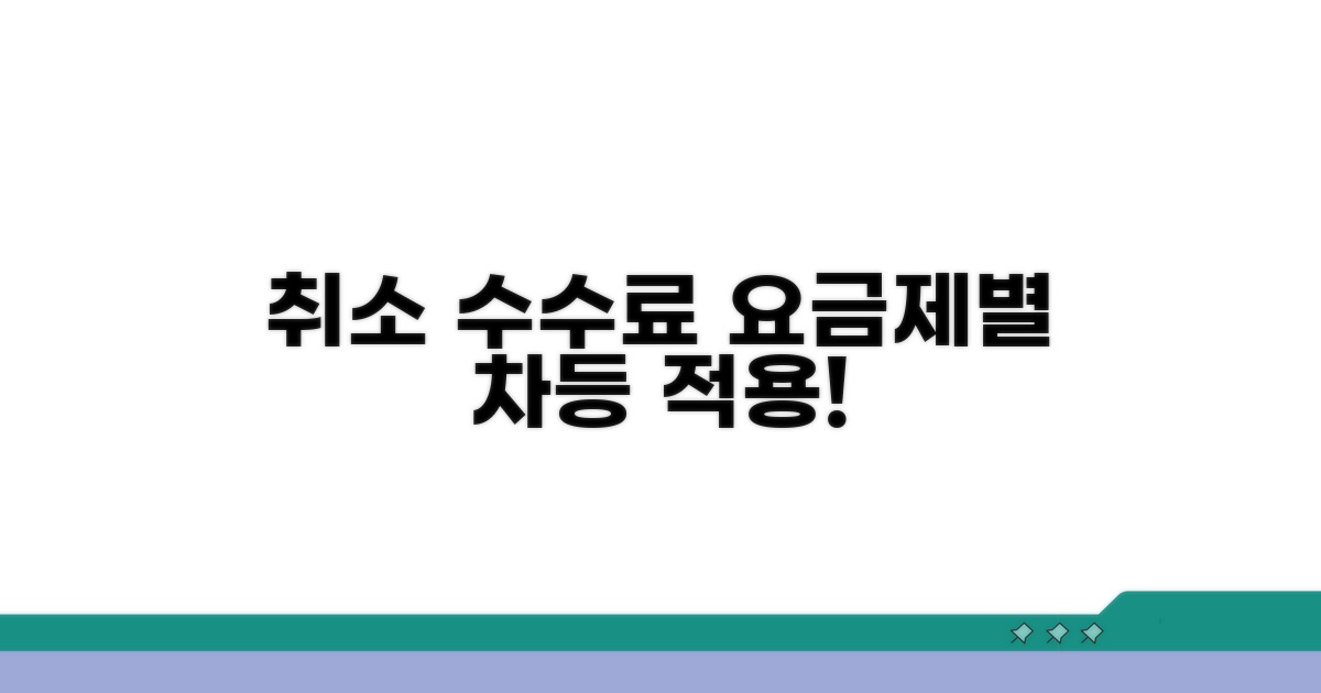 취소 수수료 요금제별 차등 적용