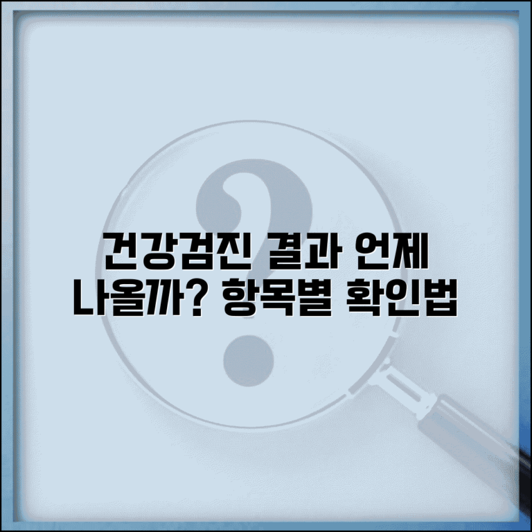 건강검진 결과 나오는 기간 | 검진 항목별 결과 통보 시기와 조회 가능 시점