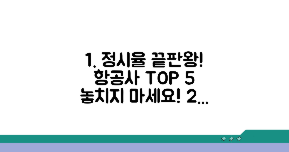 정시 운항률 높은 항공사 순위