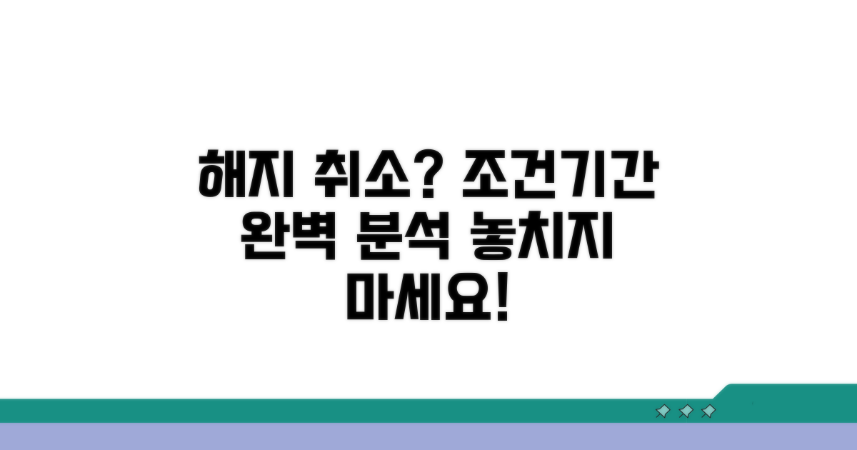 해지 취소 가능한 조건과 기간 상세 분석